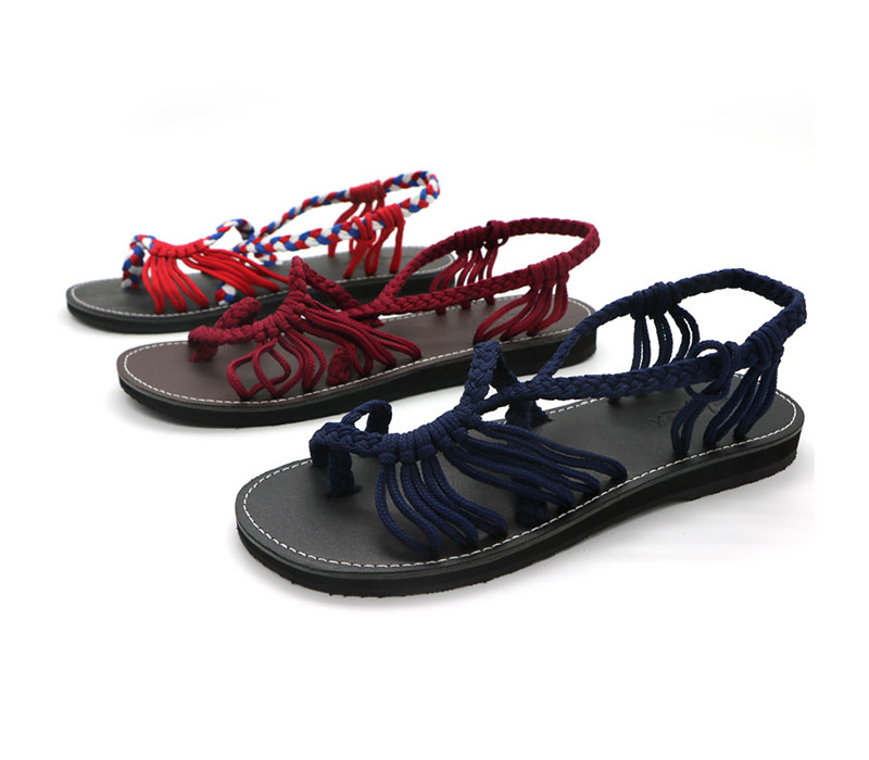 Wholesale Women Webbing Flat Beach Sandals