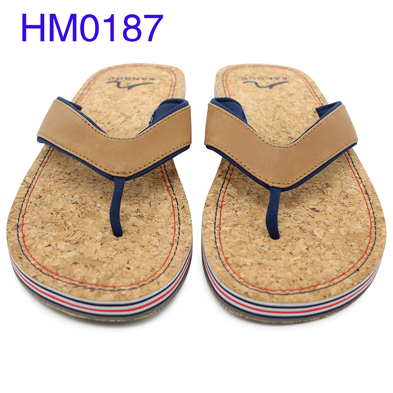 Rowoo mens leather flip flops factory price-2