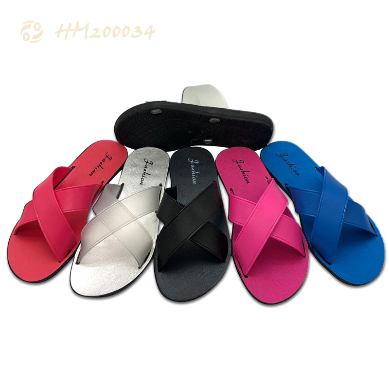 Women 2 Strap Slides Pool Flat Sandals Wholesale Price