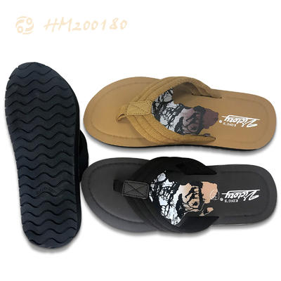 Men Print Lightweight Flip Flops Summer Slippers for Male HM200180