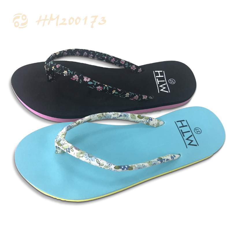 Custom Women Flip Flops Floral Strap  Slipper Wholesale