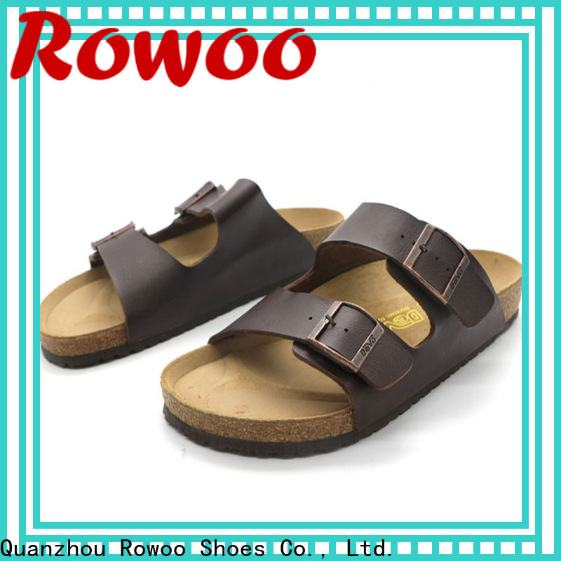 Rowoo mens sandals cork footbed hot sale
