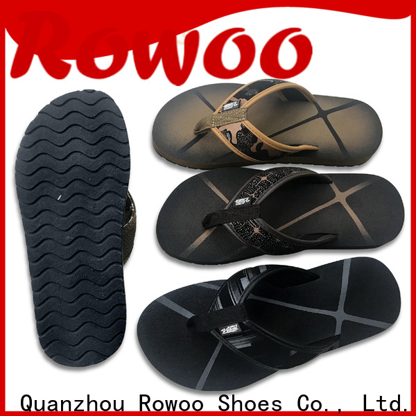 Rowoo Custom mens white flip flops supplier