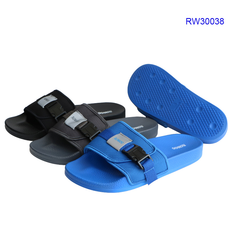 Custom High Quality Men Slides Sandals,Buckle Slipper Shoes