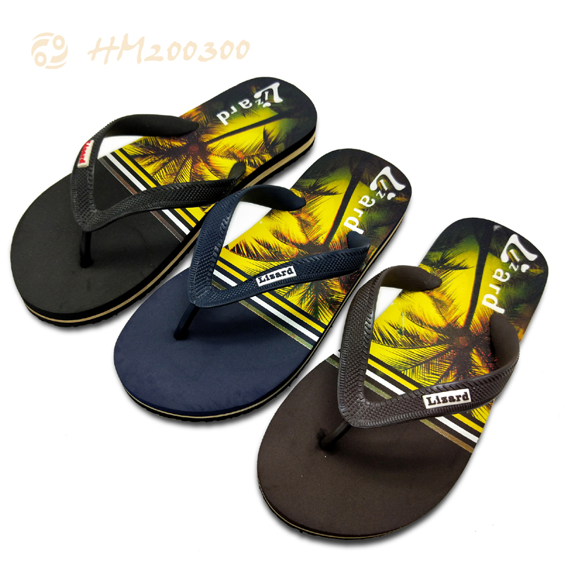 Custom Made Men Printed  Flip Flop Sandals At Wholesale Price