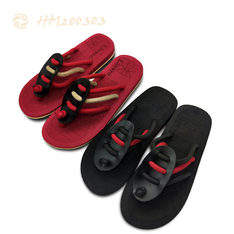 Spider Web Men Flip Flops,Hemp Sandals for Male