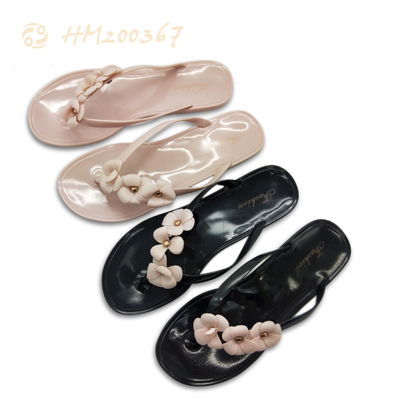 Women PVC Flower Flip Flops Lightweight Slipper Sandals for ladies