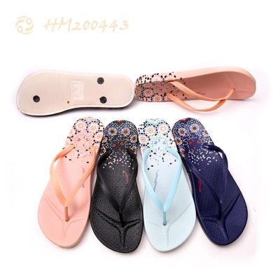 Women PVC Flip Flops Printing Fashion Ladies Slipper Sandals