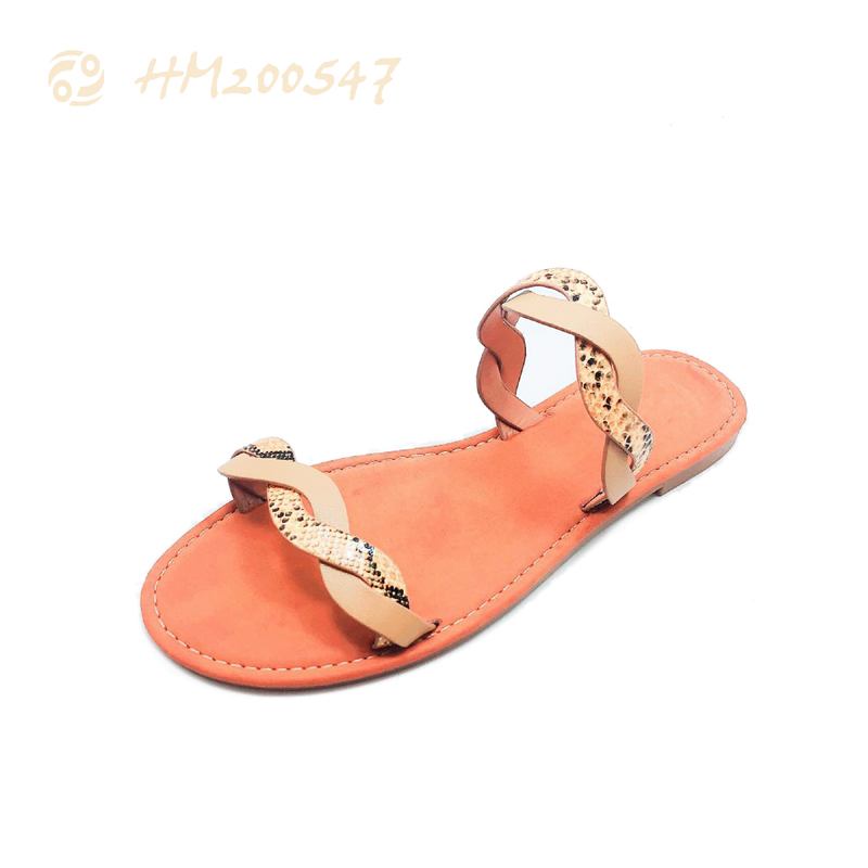 Fashion Women Leather Slides Shoes Ladies Serpentine Slip-on Sandals