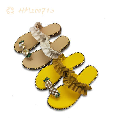Wholesale Women Fashion Sandals Slip-on Casual upper with pearl decoration Slipper Shoes