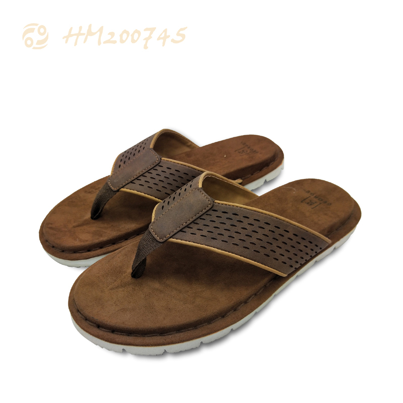 Casual Men Leather Flip Flops High Quality Thong Slippers for Male