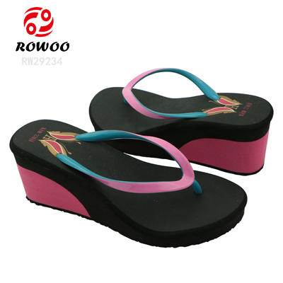 New Design Women High Heel Sandals Customized Wedges 10 cm Heel Flip Flop Sandals