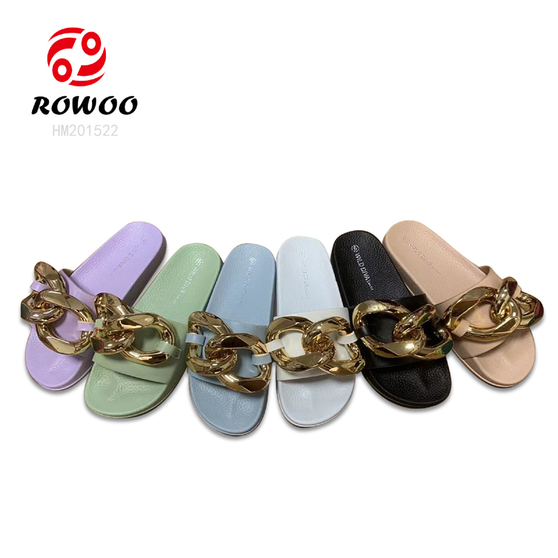 Women summer clip-toe flat sandals stylish comfortable buckle slippers